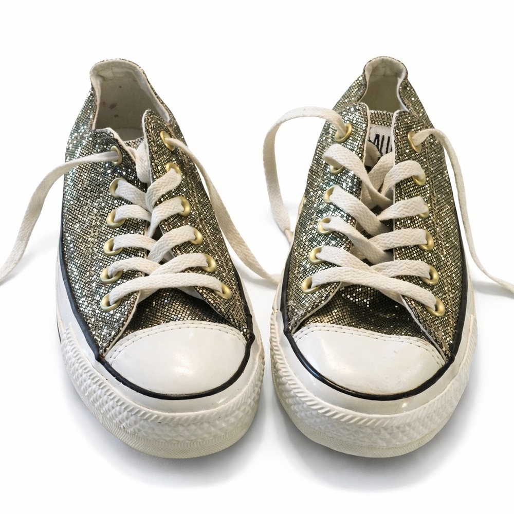 Converse Gold Sparkle Women’s Size 7 - Picture 4 of 7